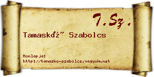 Tamaskó Szabolcs névjegykártya